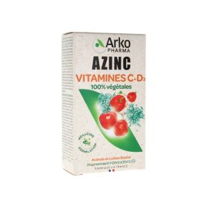 Arkopharma Azinc Vitamines C+D3 100% Végétales 20 Comprimés Effervescents - Pharmacie Agnès Praden à Alès