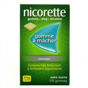 Johnson & Johnson Nicorette 4 mg Sans Sucre 105 Gommes à Mâcher - Pharmacie Agnès Praden à Alès