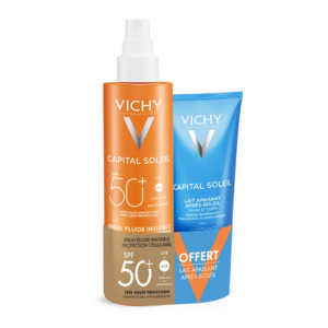 Vichy Capital Soleil Spray Spf50 200 ml + Lait Apaisant Après Soleil Offert 100 ml - Pharmacie Agnès Praden à Alès