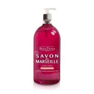 BeauTerra Savon Liquide de Marseille Rose Ancienne 1 L - Pharmacie Agnès Praden à Alès