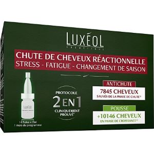 Luxéol Chute De Cheveux Réactionnelle 2 En 1 14x7 ml - Pharmacie Agnès Praden à Alès