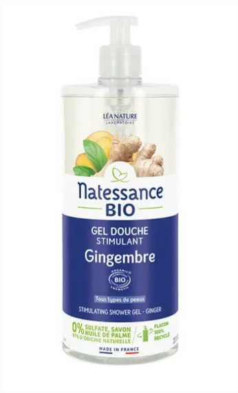 Natessance Gel Douche Stimulant Gingembre Bio 1 L - Pharmacie Agnès Praden à Alès