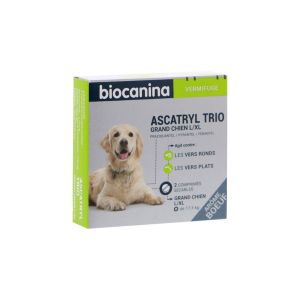 Biocanina Ascatryl Trio Grand Chien +17,5 kg 2 Comprimés - Pharmacie Agnès Praden à Alès