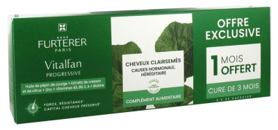 René Furterer Vitalfan Antichute Progressive Lot de 3 x 30 Capsules - Pharmacie Agnès Praden à Alès