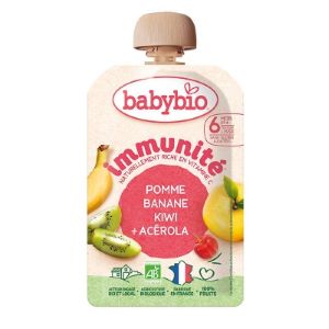 Babybio Immunité Pomme Banane Kiwi Acérola 6 Mois Et + Bio 100 g - Pharmacie Agnès Praden à Alès