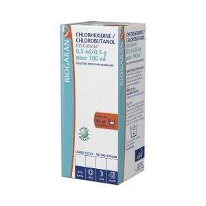 Biogaran Chlorhexidine/Chlorobutanol 90ml  - Pharmacie Agnès Praden à Alès