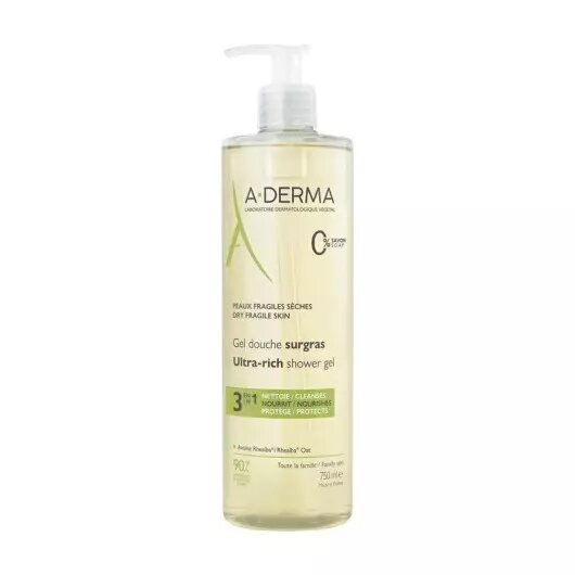 A-Derma Gel Douche Surgras - 750ml - Pharmacie Agnès Praden à Alès