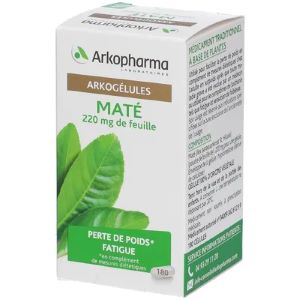 Arkopharma Arkogélules Maté 180 Gélules - Pharmacie Agnès Praden à Alès