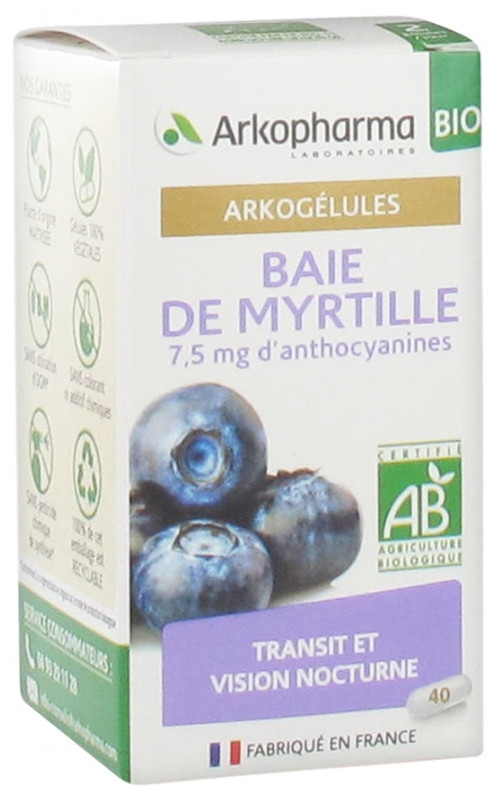 Arkopharma Arkogélules Baie de Myrtille Bio 45 Gélules - Pharmacie Agnès Praden à Alès