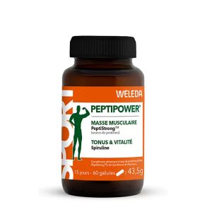 Weleda Sport Peptipower Masse Musculaire Tonus & Vitalité 60 Gélules - Pharmacie Agnès Praden à Alès