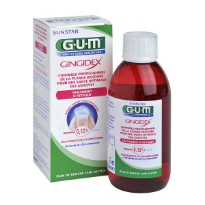 Gum Gingidex Bain De Bouche 0.12% Sans Alcool 300ml - Pharmacie Agnès Praden à Alès