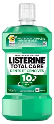 Listerine Total Care Bain de Bouche Dents et Gencives 500 ml - Pharmacie Agnès Praden à Alès