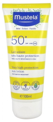 Mustela Lait Solaire Bébé-Enfant-Famille SPF50+ 100 ml - Pharmacie Agnès Praden à Alès