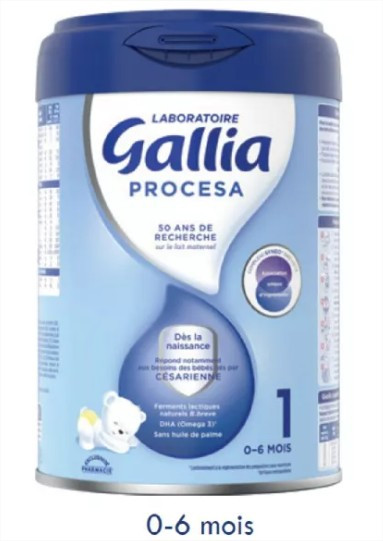 Gallia Procesa 1 Lait 0-6 Mois 800 g - Pharmacie Agnès Praden à Alès