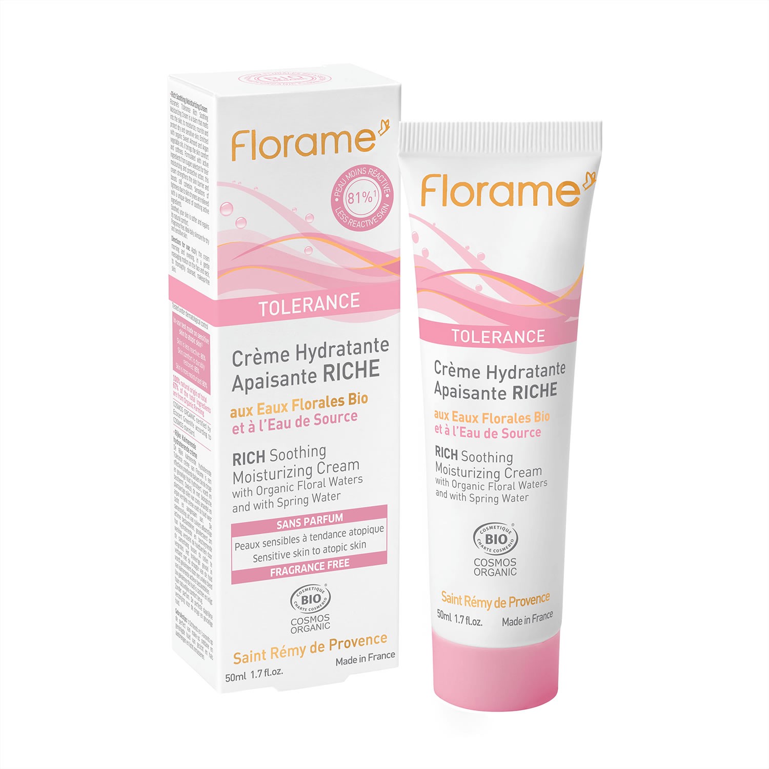 Florame crème hydratante apaisante riche 50ml - Pharmacie Agnès Praden à Alès