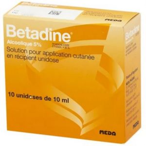 Mylan Betadine Alcoolique 5 % Solution 10 Unidoses  - Pharmacie Agnès Praden à Alès