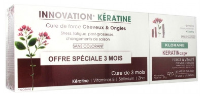 Klorane Keratin caps lot de 3x30 capsules - Pharmacie Agnès Praden à Alès