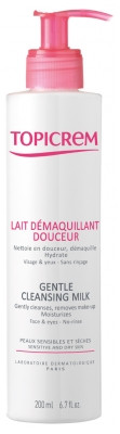 Topicrem Lait Démaquillant Douceur 200 ml - Pharmacie Agnès Praden à Alès