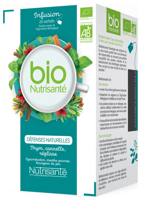 Nutrisante Infusion Bio Défenses naturelles 20 sachets - Pharmacie Agnès Praden à Alès