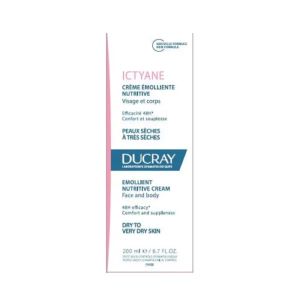 Ducray Ictyane Crème Emolliente Nutritive - Soin Visage et Corps, Peaux Sèches à Très Sèches 200ml  - Pharmacie Agnès Praden à Alès