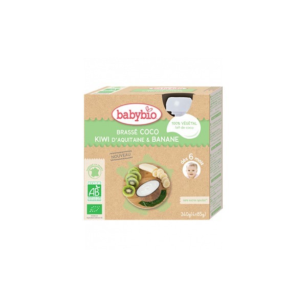 Babybio 4 gourdes coco kiwi banane 340g - Pharmacie Agnès Praden à Alès