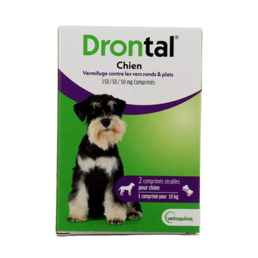 Drontal Chien Boite de 2 Comprimés  - Pharmacie Agnès Praden à Alès
