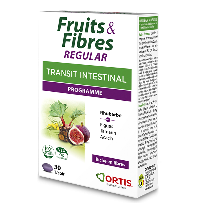 Ortis Fruits & Fibres Regular Transit intestinal 30 comprimés - Pharmacie Agnès Praden à Alès