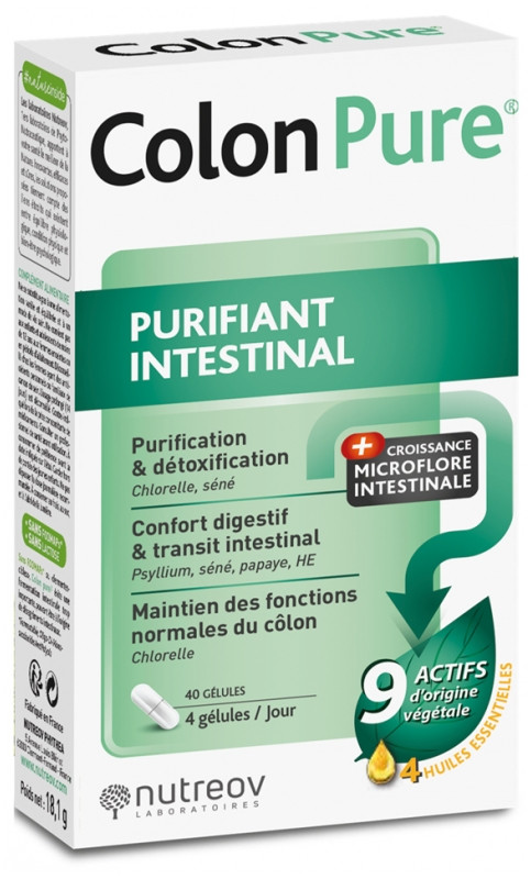 Colon Pure Purifiant Intestinal 40 Gélules - Pharmacie Agnès Praden à Alès