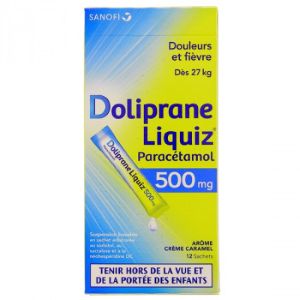 Sanofi Doliprane Liquiz 500 mg 12 Sachets - Pharmacie Agnès Praden à Alès