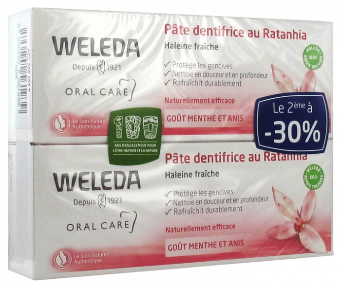 Weleda dentifrice Pate  au ratanhia duo 75ml - Pharmacie Agnès Praden à Alès