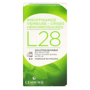 Lehning Complexe L28 Insuffisance Veineuse Hémorroïdes 30 ml - Pharmacie Agnès Praden à Alès