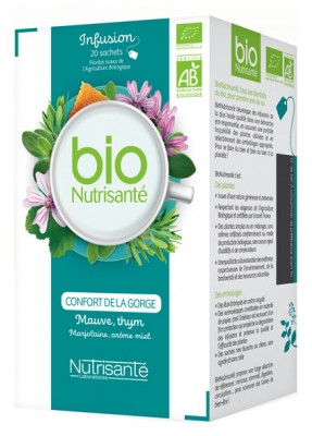 Nutrisanté Infusion Bio Confort de la Gorge 20 Sachets - Pharmacie Agnès Praden à Alès