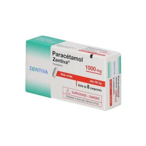 Zentiva Paracétamol 1000 mg 8 Comprimés Douleur Et Fièvre - Pharmacie Agnès Praden à Alès