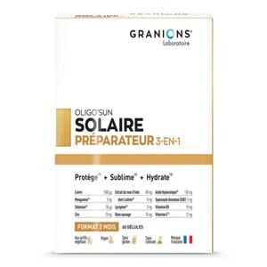 Laboratoire des Granions Oligo'sun Préparateur solaire 3 en1 60 comprimés - Pharmacie Agnès Praden à Alès