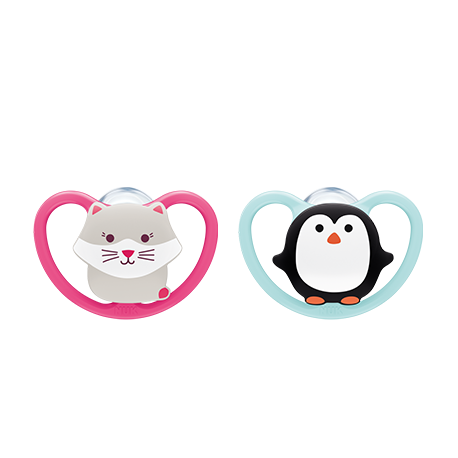 NUK Space 2 Sucettes Silicone 6-18 Mois - Pharmacie Agnès Praden à Alès