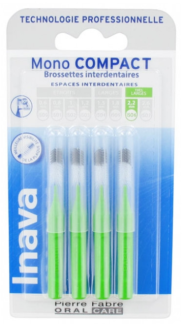 Inava 4 Brossettes Interdentaires - Taille  2,2 mm - Pharmacie Agnès Praden à Alès
