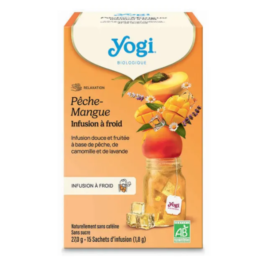 Yogi Tea Infusions à Froid Pêche Mangue 15 sachets - Pharmacie Agnès Praden à Alès