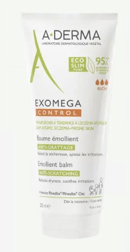 A-derma Exomega control baume émollient anti-grattage 200 ml - Pharmacie Agnès Praden à Alès