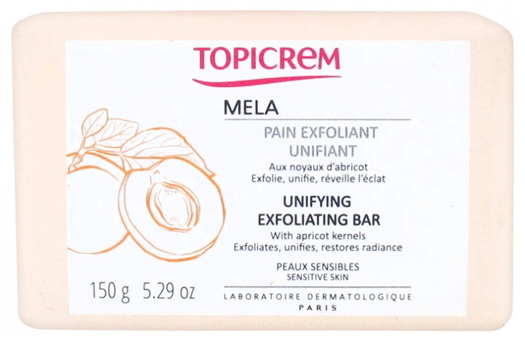 Topicrem Mela Pain Exfoliant Unifiant 150 g - Pharmacie Agnès Praden à Alès
