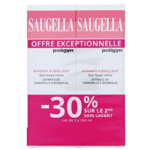  Saugella Poligyn Soin Lavant Intime 2x250ml - Pharmacie Agnès Praden à Alès