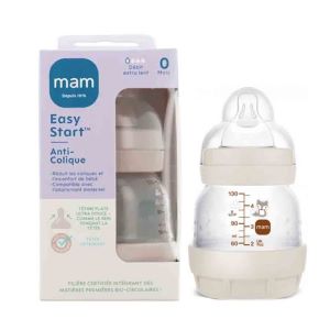 Mam Biberon Easy Start Tétine 0 Mois Débit 0 Couleur Sable 130 ml  - Pharmacie Agnès Praden à Alès