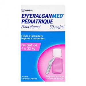 Upsa Efferalganmed Pédiatrique - Solution buvable - Paracétamol - Caramel- Vanille 150 ml - Pharmacie Agnès Praden à Alès