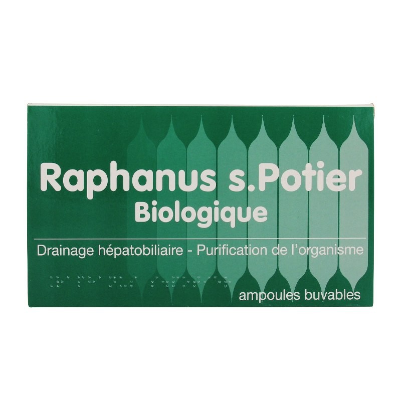 Raphanus S Potier Biologique 12 ampoules x 10ml - Pharmacie Agnès Praden à Alès