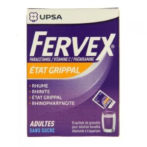 Upsa Fervex Sans Sucre 8 Sachets - Pharmacie Agnès Praden à Alès