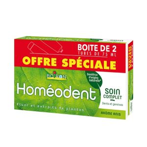 Boiron Homéodent Dentifrice Soin Complet Dents et Gencives Anis 2x75ml - Pharmacie Agnès Praden à Alès
