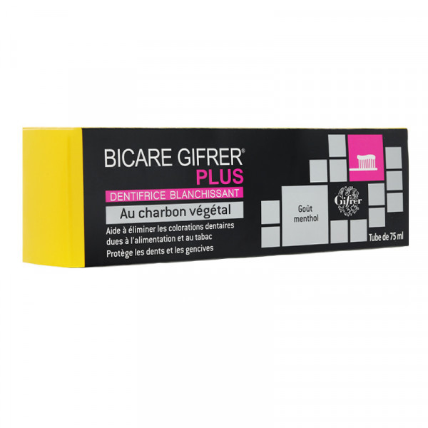 Gifrer plus dentifrice charbon végétal 75ml - Pharmacie Agnès Praden à Alès