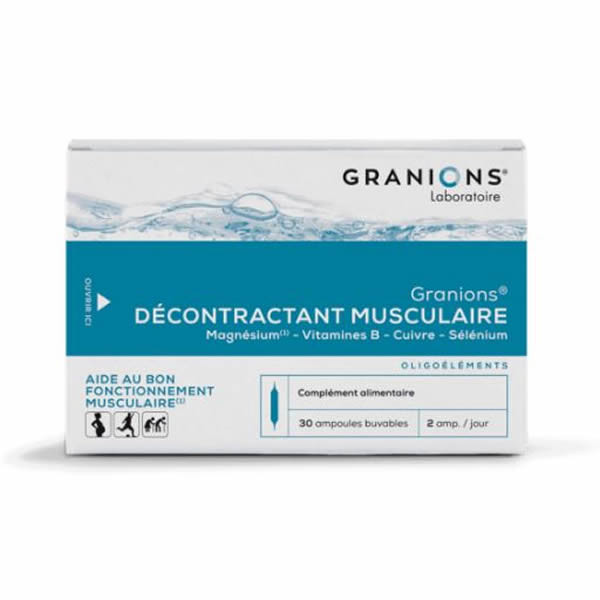 Granions décontractant musculaire 30 ampoules 2ml - Pharmacie Agnès Praden à Alès