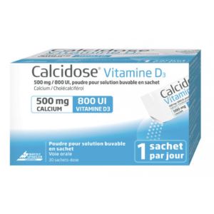 Mayoly Calcidose Vitamine D3 500 mg/800 UI Poudre Pour Suspension Buvable 30 Sachets 