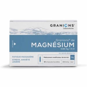 Laboratoire des Granions Magnésium 30 Ampoules 2ml - Pharmacie Agnès Praden à Alès