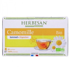 Super Diet Herbesan Infusion Camomille Bio x20 Sachets  - Pharmacie Agnès Praden à Alès